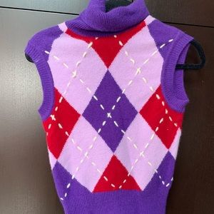 moschino purple sweater vest turtleneck